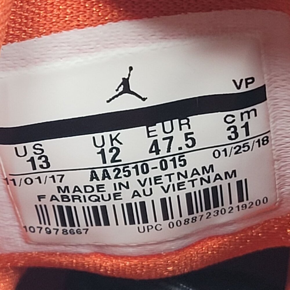 Air Jordan Why Not Zero.1 Men's Black Orange Blue Sneaker AA2510-015 US Size 13 - Picture 8 of 8